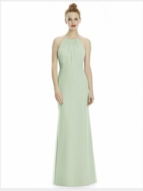 Lela Rose Mint Halter Maxi Evening Gown